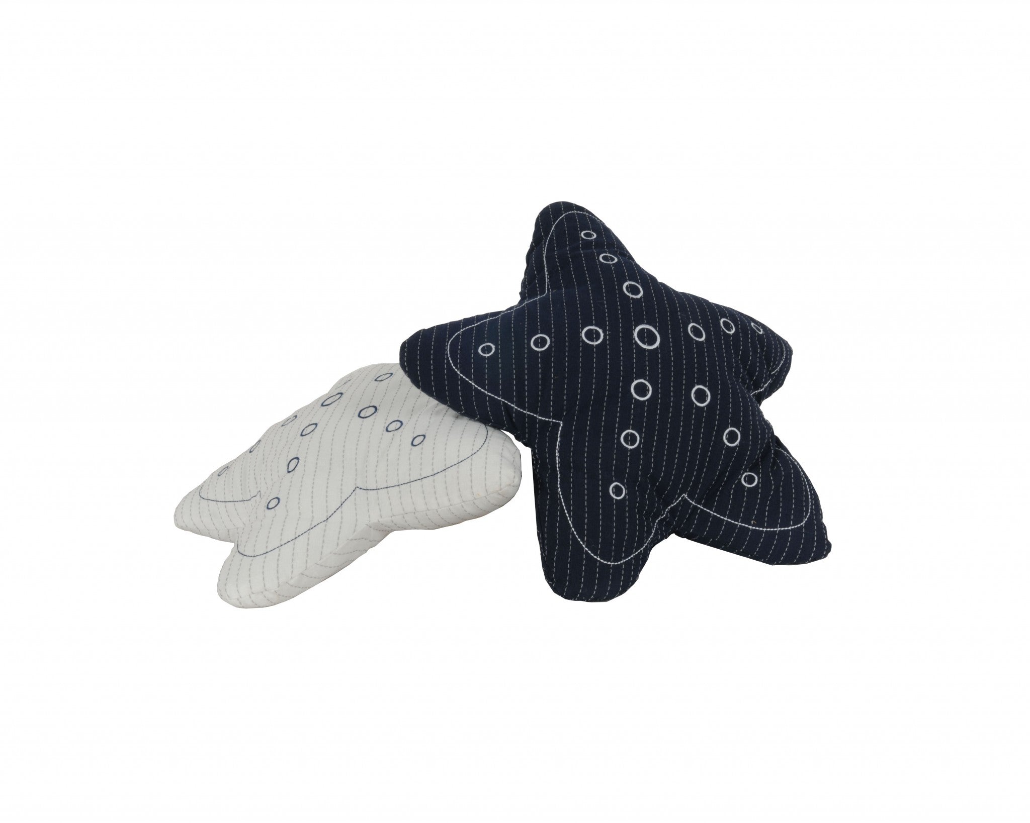 White with Blue 3D Shape Star Pillow