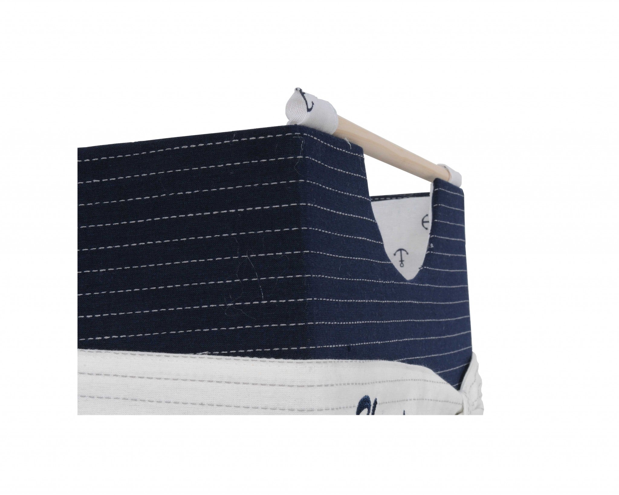 12" x 12.5" x 9.5" White, Blue, Foldable, Fabric - Basket Set of 3