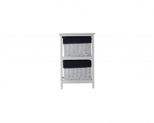 12.5" x 16" x 25" White, Blue - Portable 2 Drawers