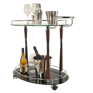 18.75" x 29.75" x 27.375" Chrome Serving Trolley