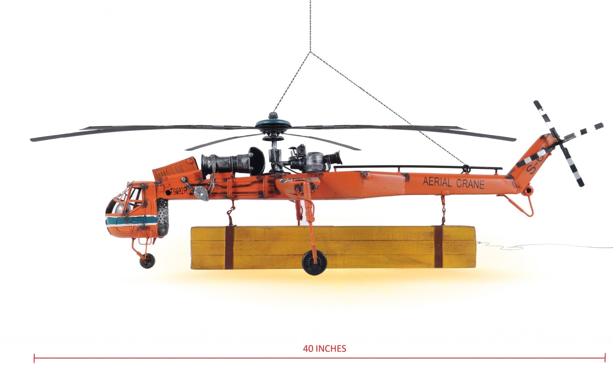 30" x 40" x 12" Aerial Crane Lifting Helicopter