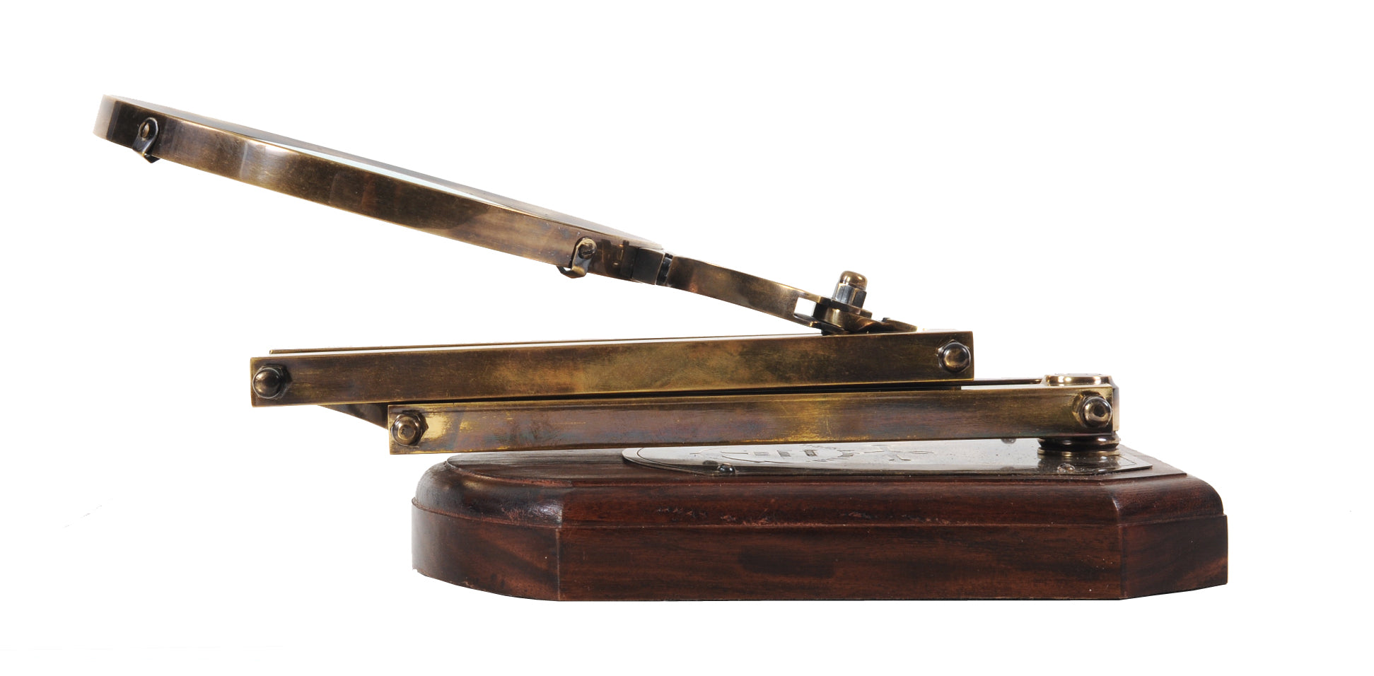7.5" x 14.5" x 28" Brass Big Magnifier Glass With Wooden Base