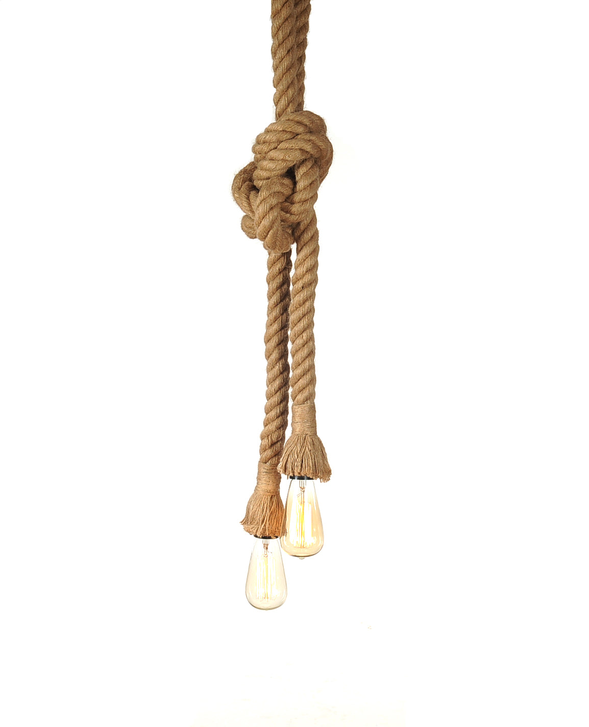 7" x 7" x 43" Rope, Two Bulbs - Pendant Lamp