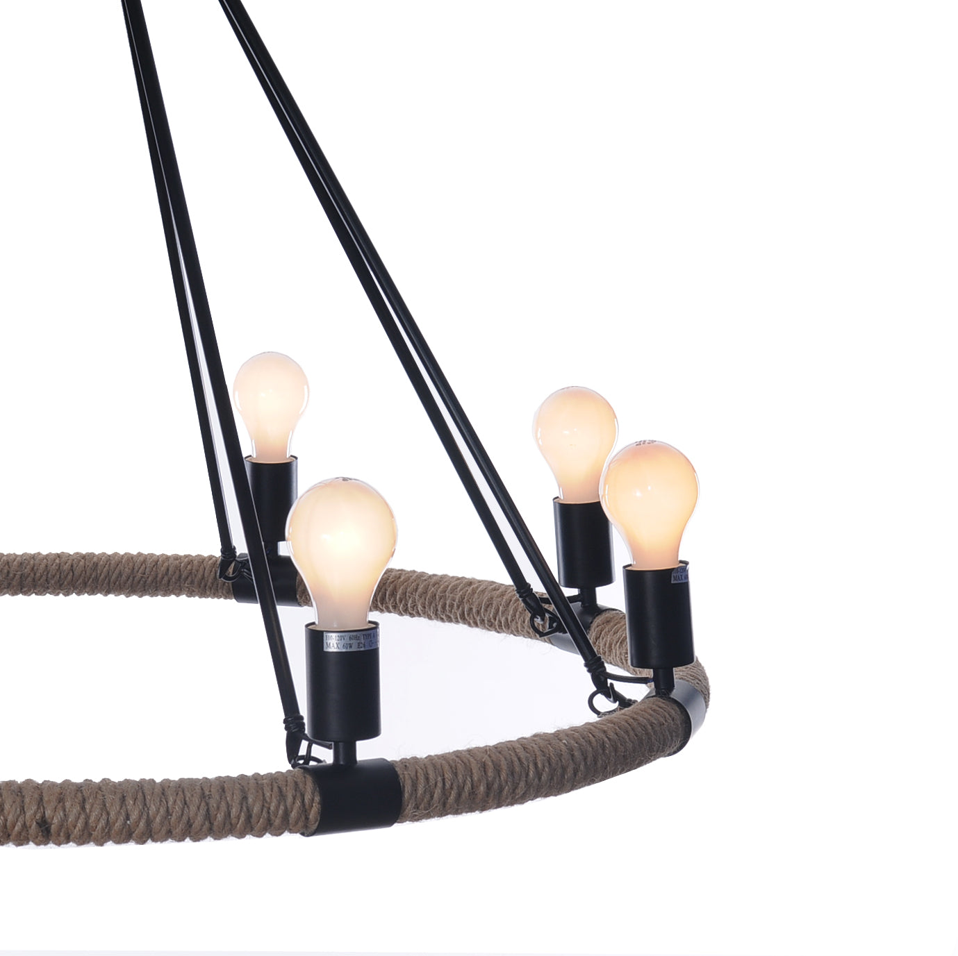 32" x 37" x 32" 8 Bulbs, Rope - Pendant Lamp