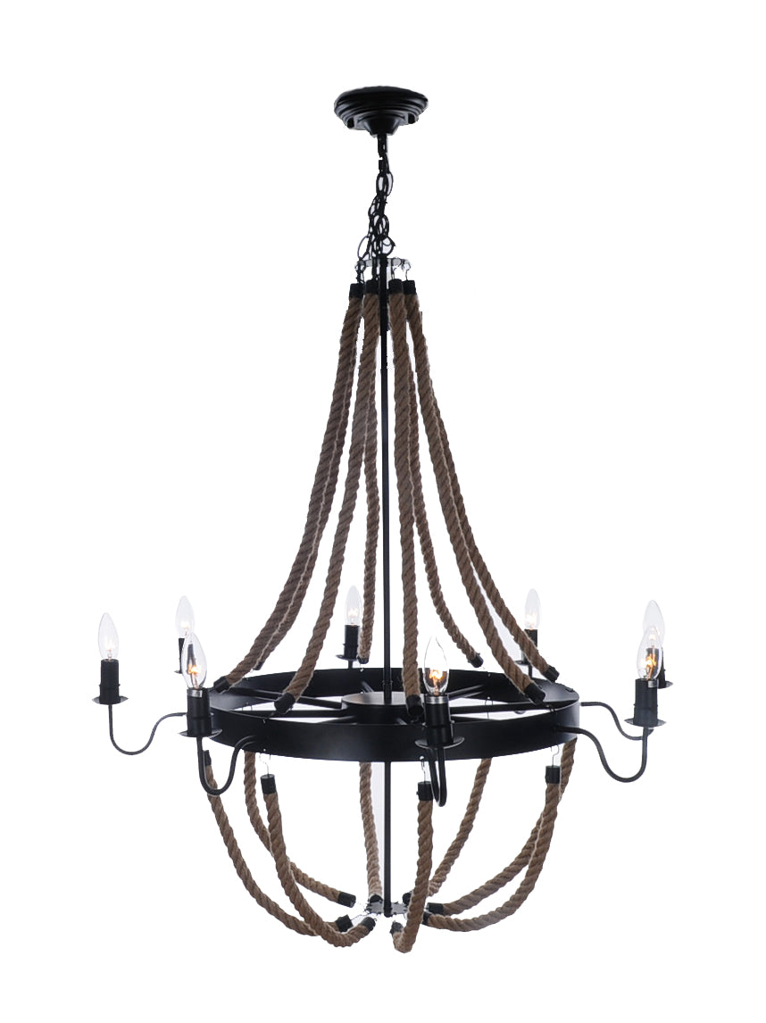 35.5" x 35.5" x 47" 8 Bulbs, Large, Rope - Pendant Lamp