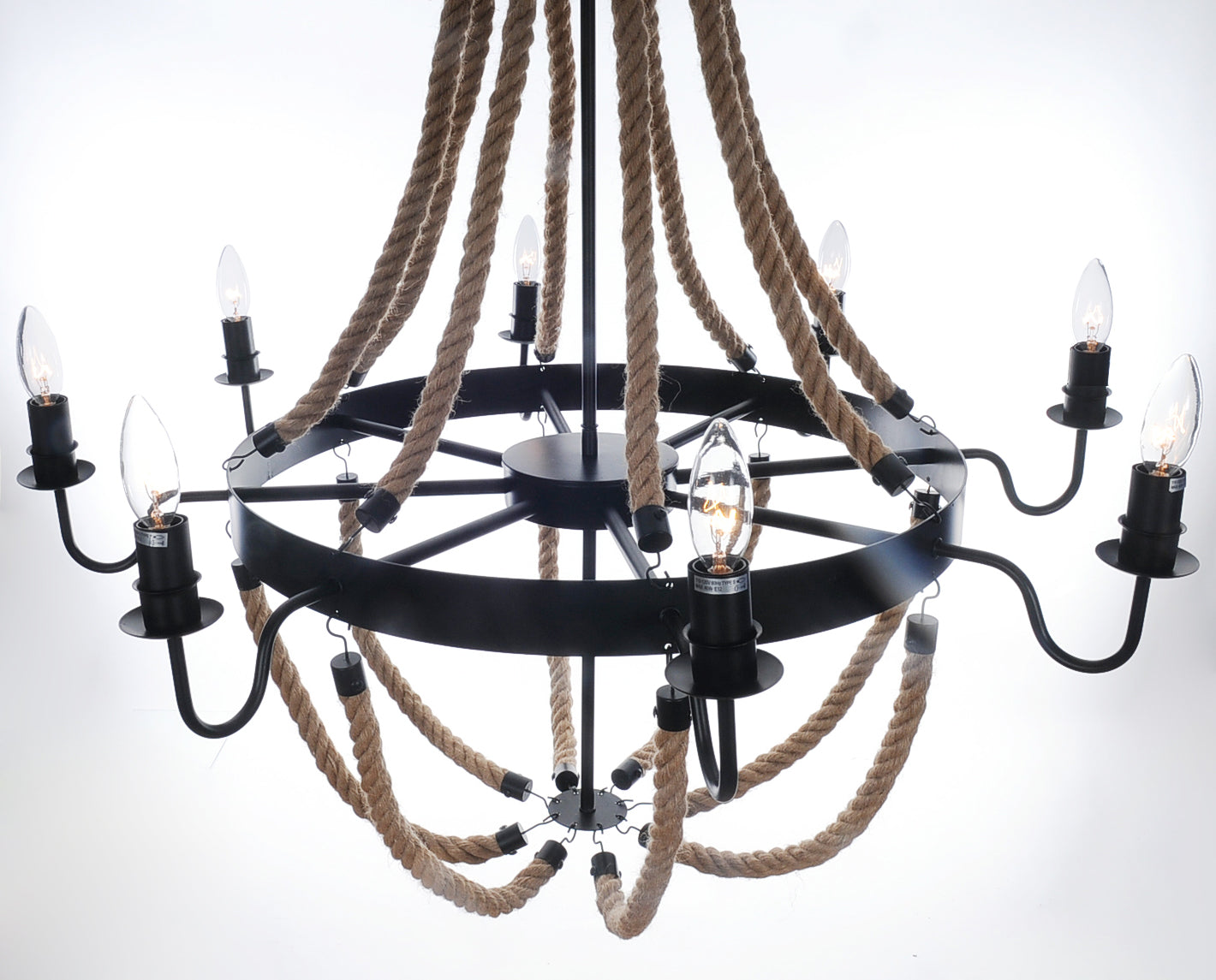35.5" x 35.5" x 47" 8 Bulbs, Large, Rope - Pendant Lamp