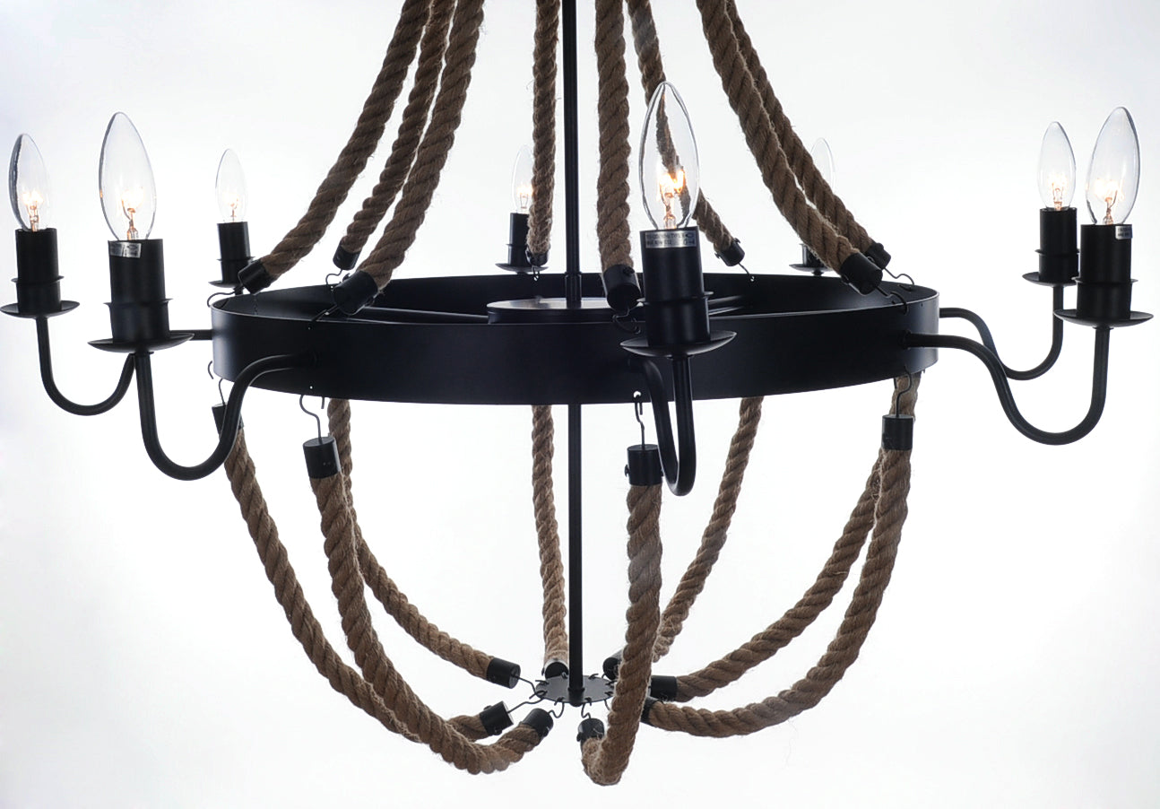 35.5" x 35.5" x 47" 8 Bulbs, Large, Rope - Pendant Lamp
