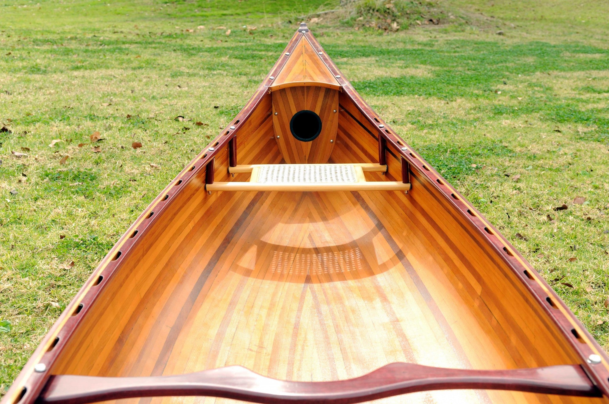 31.5" x 187.5" x 24" Wooden Canoe