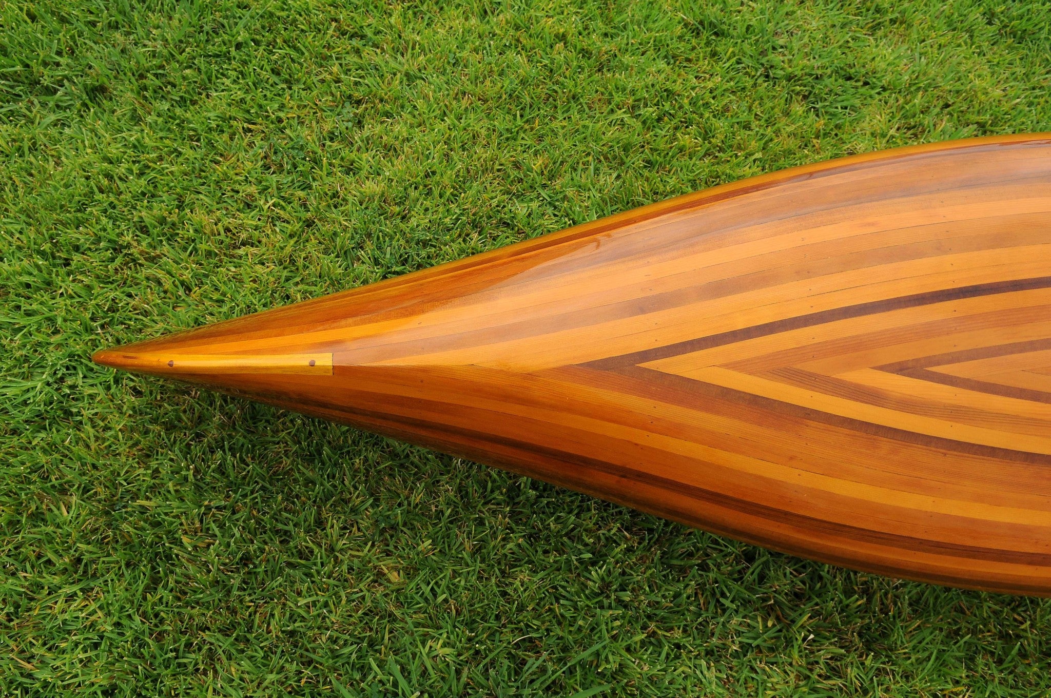 26.25" x 118.5" x 16" Wooden Canoe