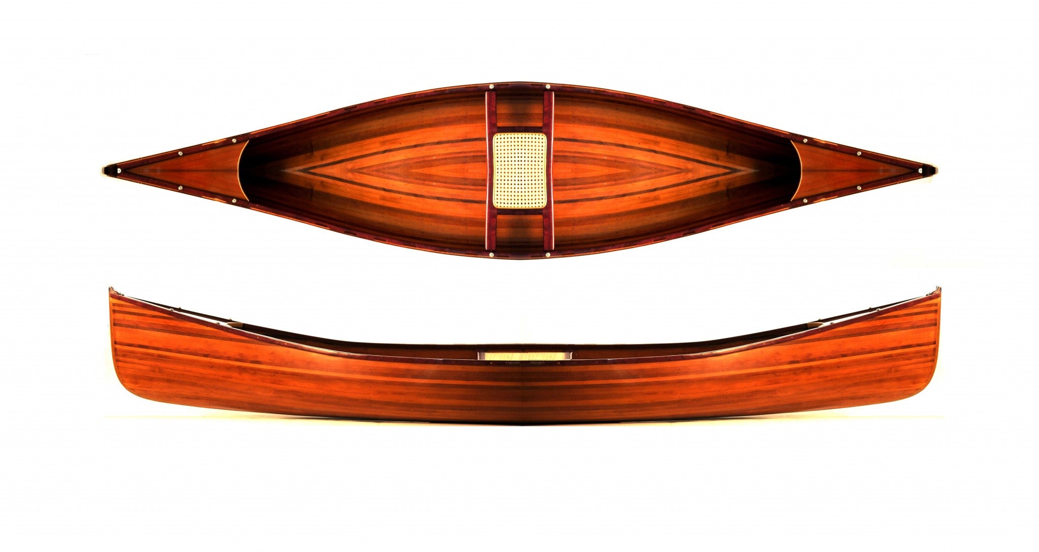 26.25" x 118.5" x 16" Wooden Canoe