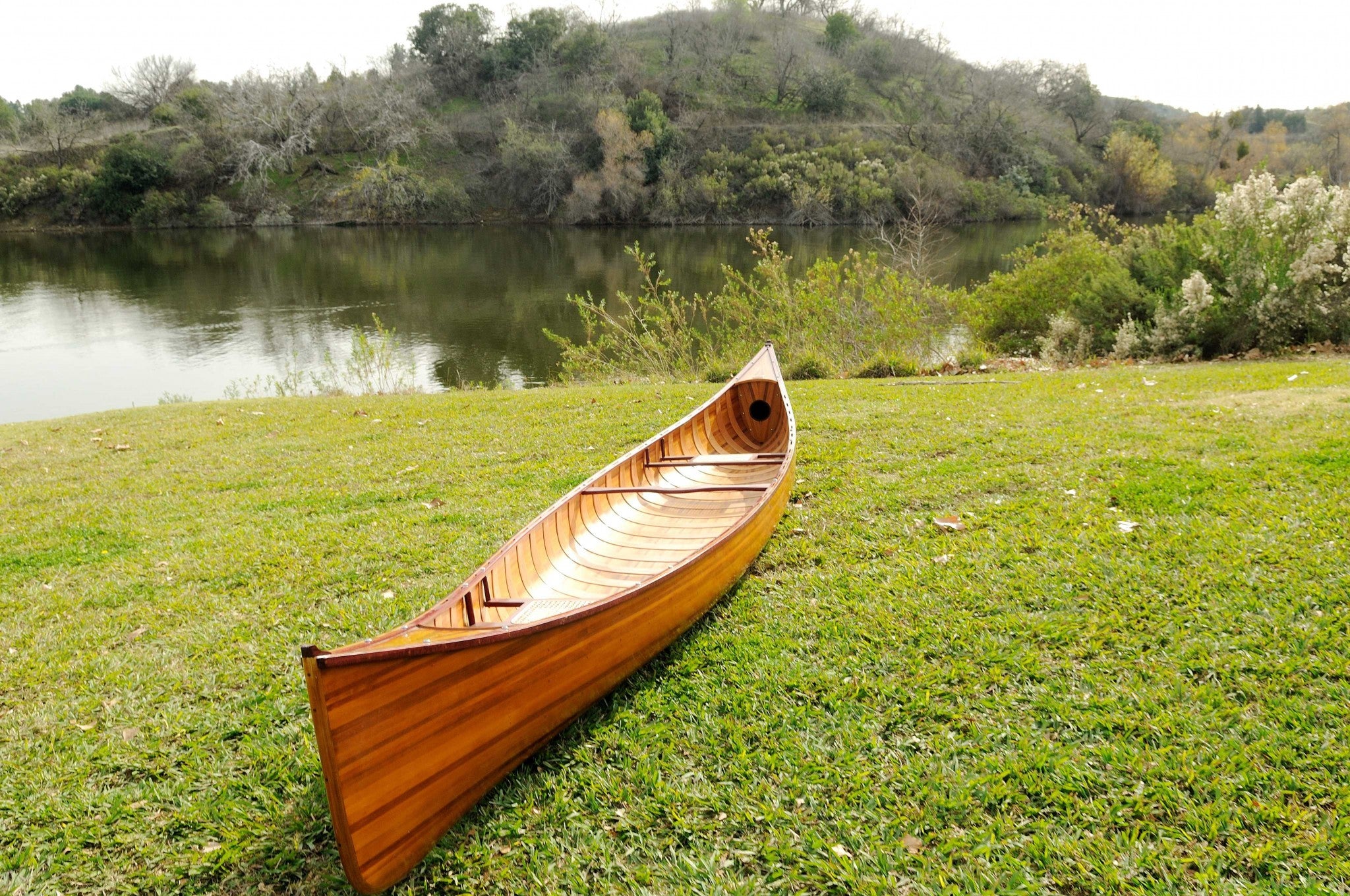 31.5" x 187.5" x 24" Wooden Canoe with Ribs