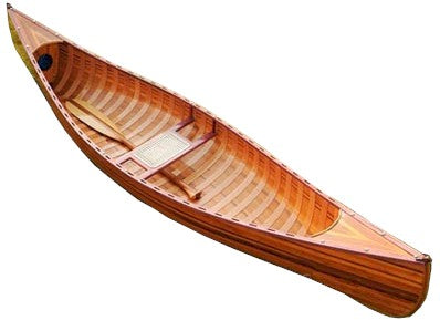 20.25" x 70.5" x 15" Wooden Canoe with Ribs