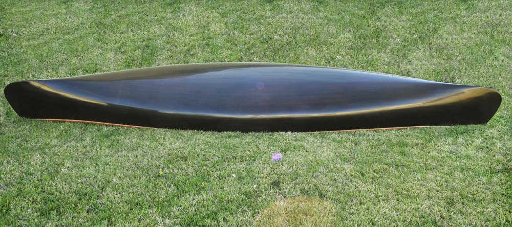 35.125" x 216" x 22.5" Wooden Canoe Dark Stained Finish
