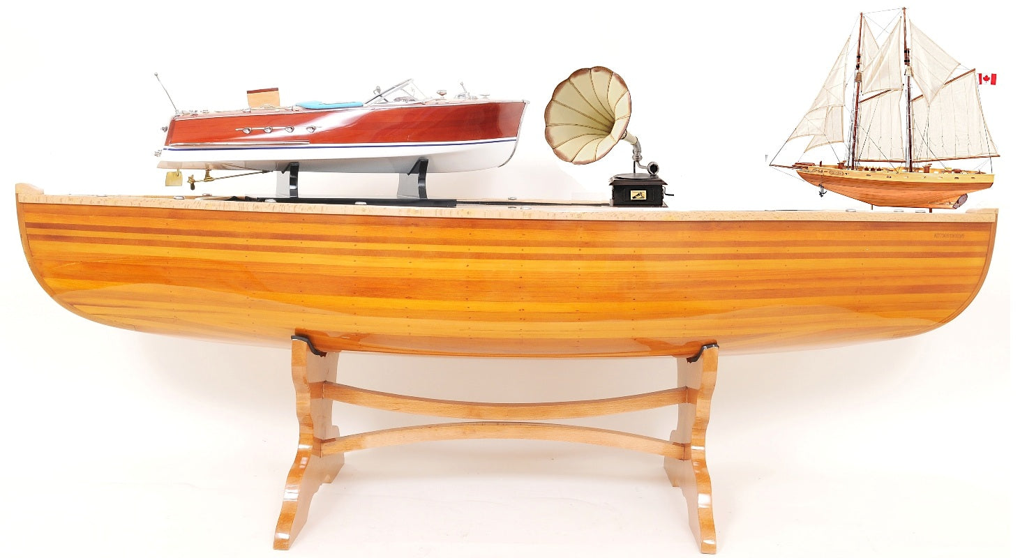 16.75" x 59.5" x 19.75" Wooden Canoe - Table