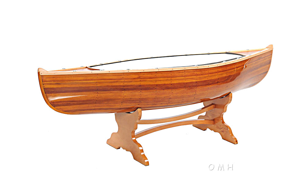16.75" x 59.5" x 19.75" Wooden Canoe - Table