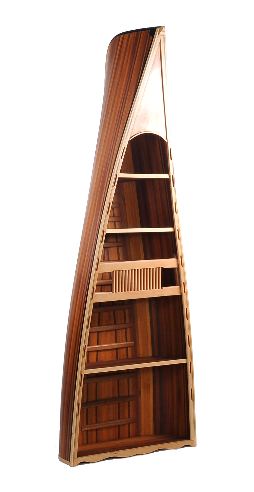 31" x 90" x 20.5" Wooden Canoe - Book Shelf