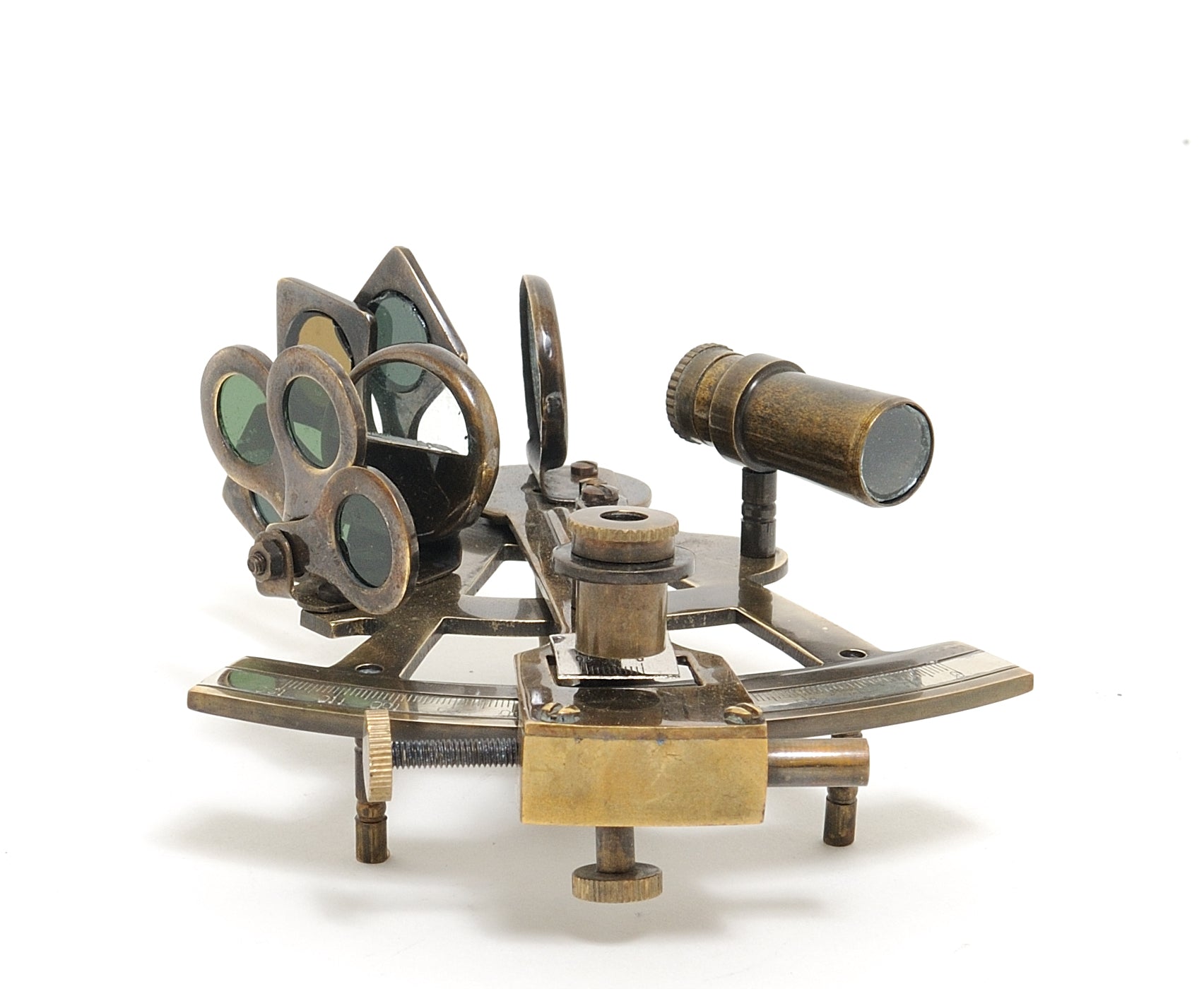 4" x 4.5" x 2.5" Nautical Sextant in Wood Box - Medium