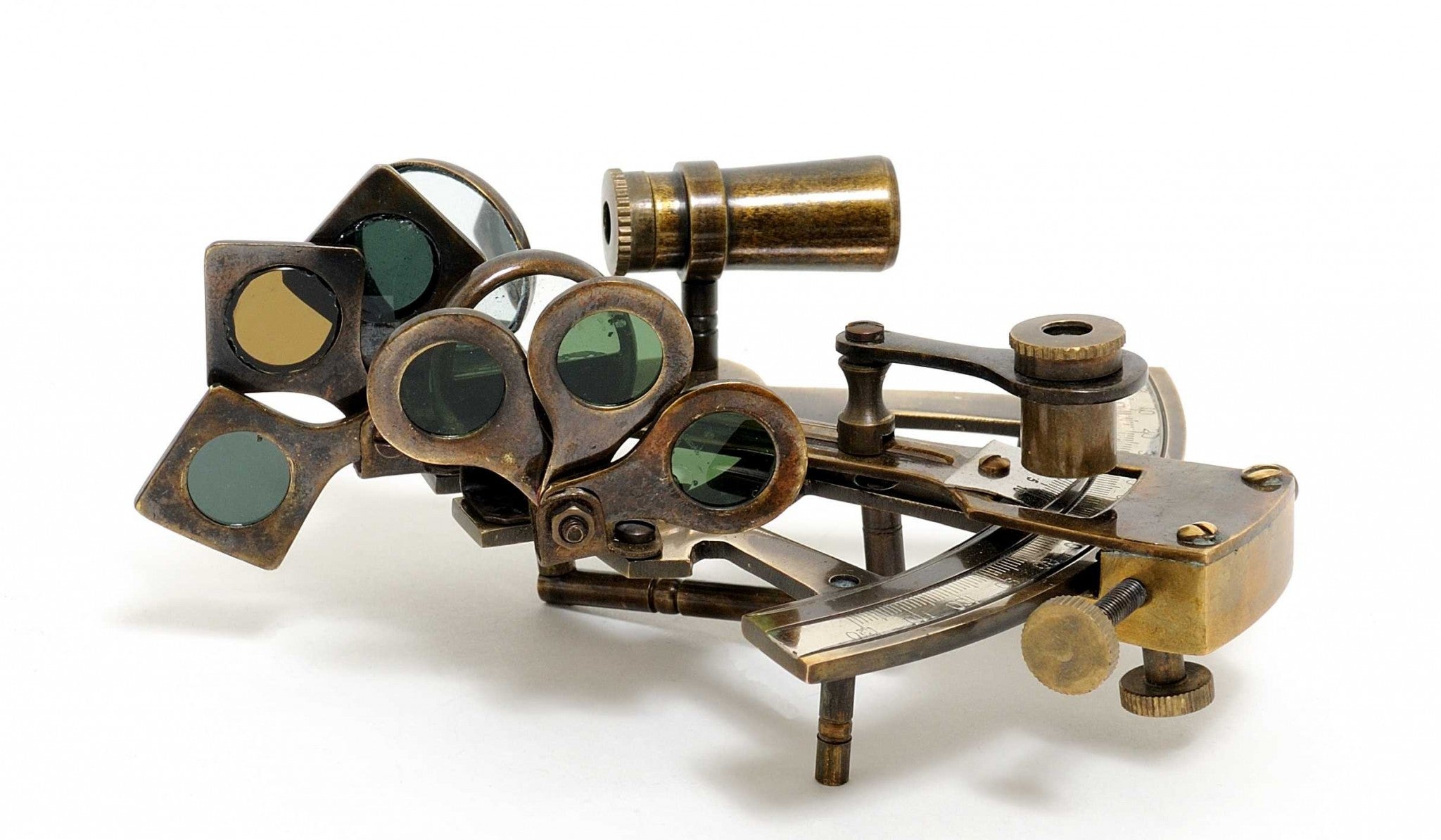 4" x 4.5" x 2.5" Nautical Sextant in Wood Box - Medium