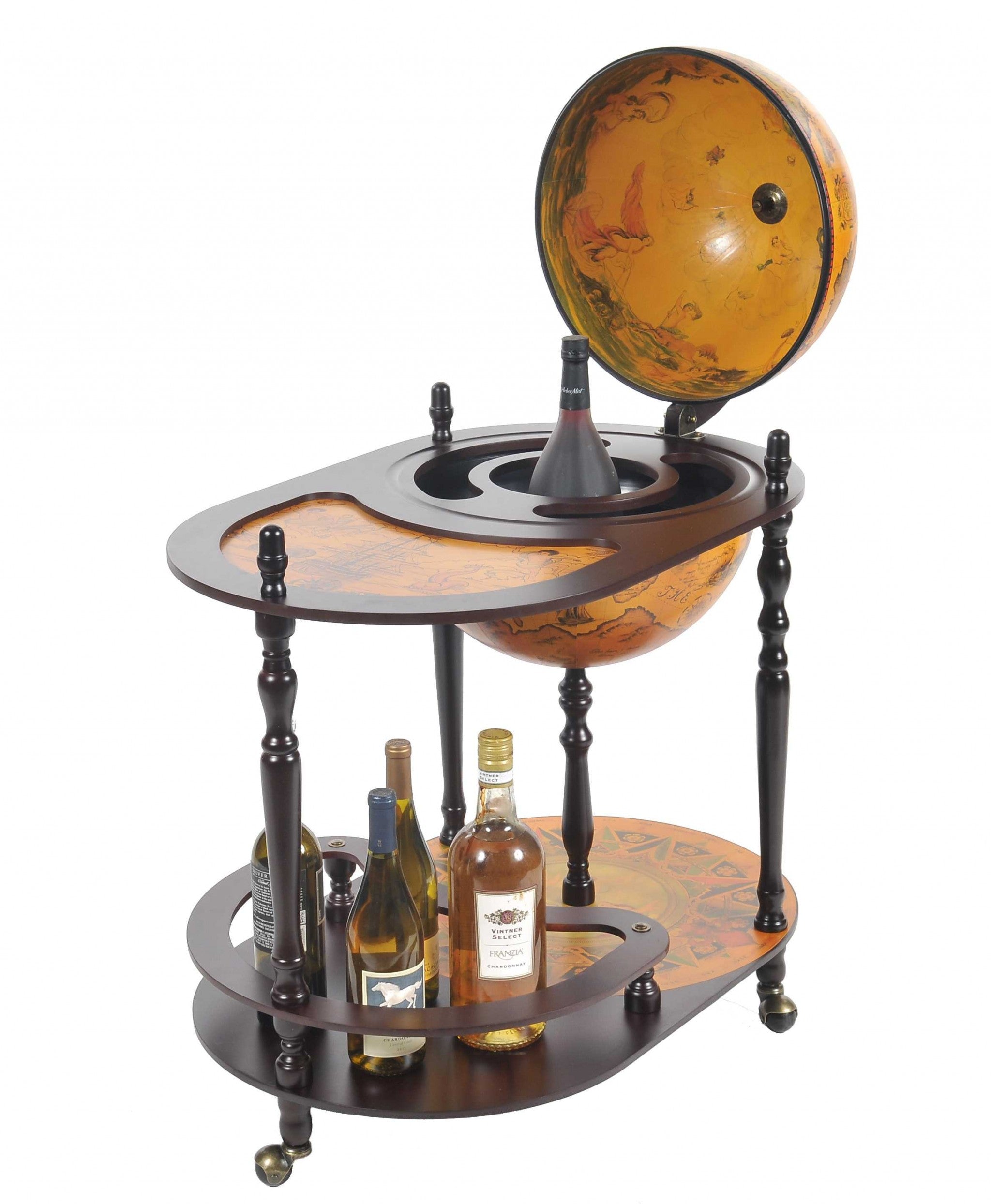 20" x 32" x 36" Red, Globe Drink Trolley