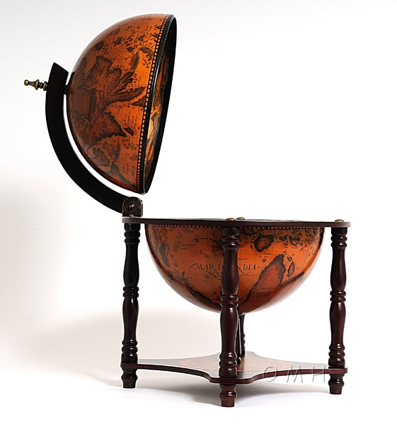 17" x 17" x 22" Red, Globe Bar - 4 Legged Stand