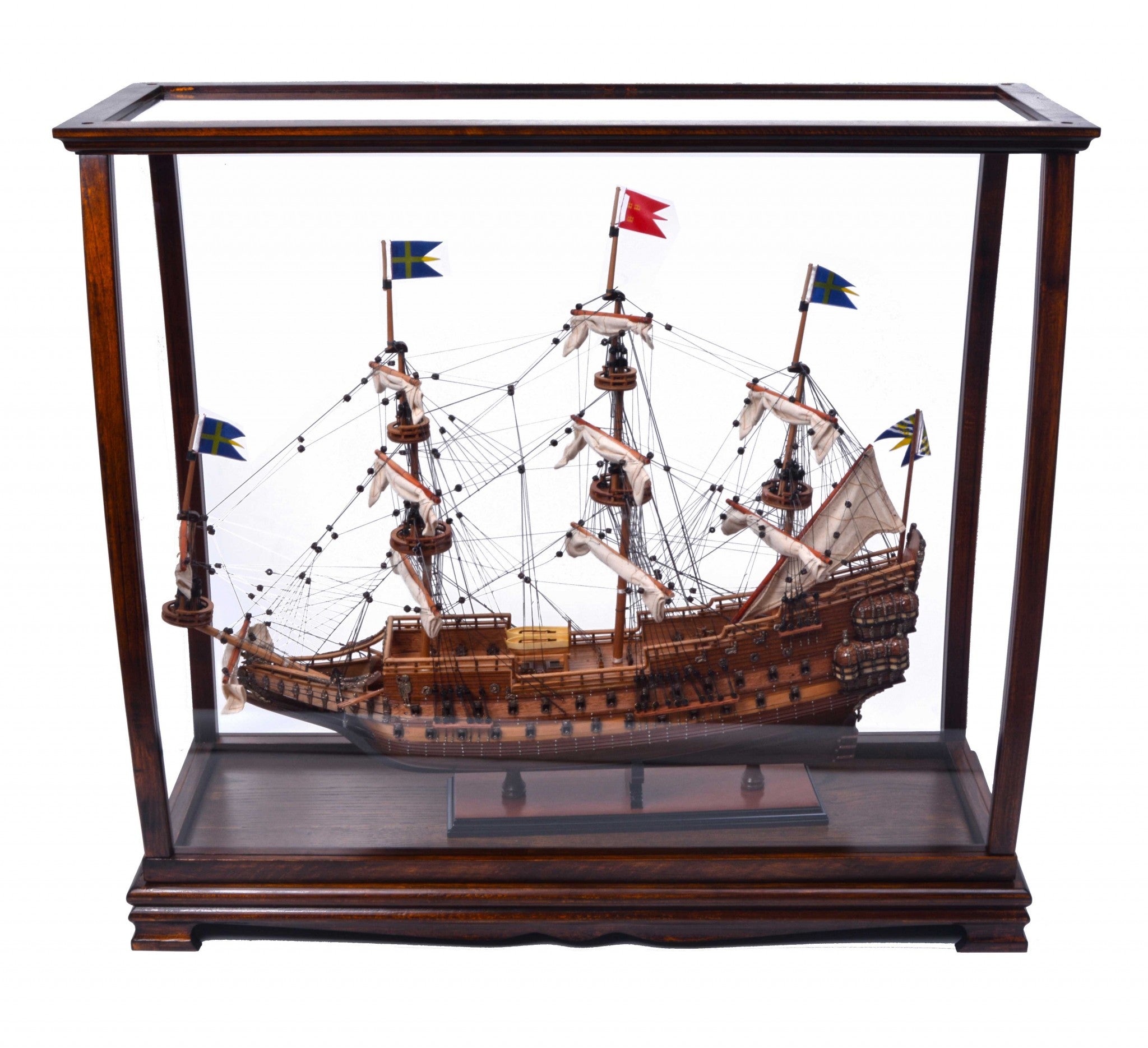 13" x 34" x 31.5" Classic Brown, For Midsize Tall Ship - Display Case