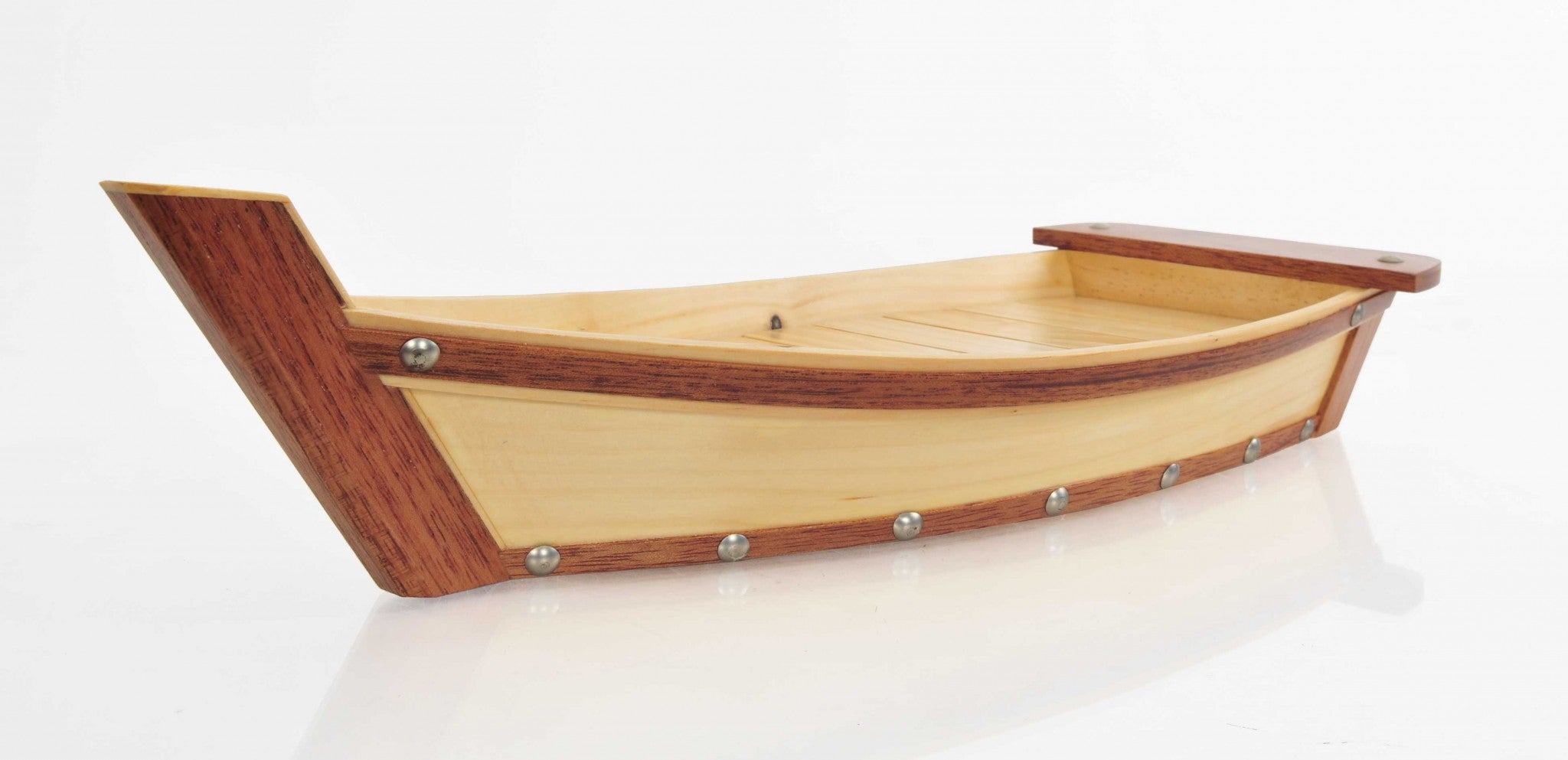 6.25" x 16.75" x 3.37"  Small, Wooden, Sushi Boat - Serving Tray