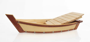 6.25" x 16.75" x 3.37"  Small, Wooden, Sushi Boat - Serving Tray