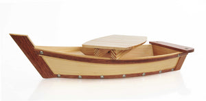 6.25" x 16.75" x 3.37"  Small, Wooden, Sushi Boat - Serving Tray
