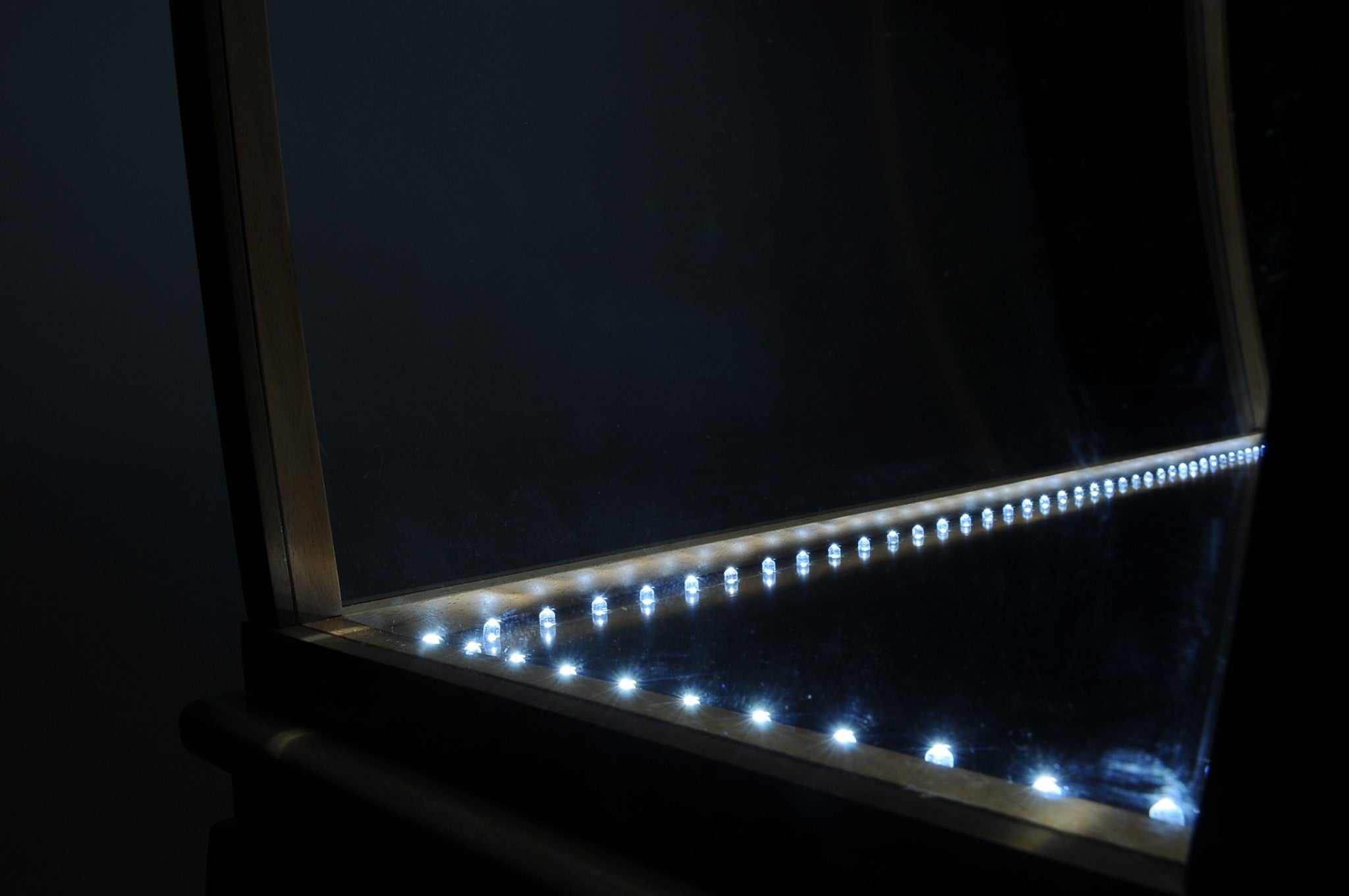 14.5" x 40.5" x 69" Floor Display Case Clear Finish with Led Lights