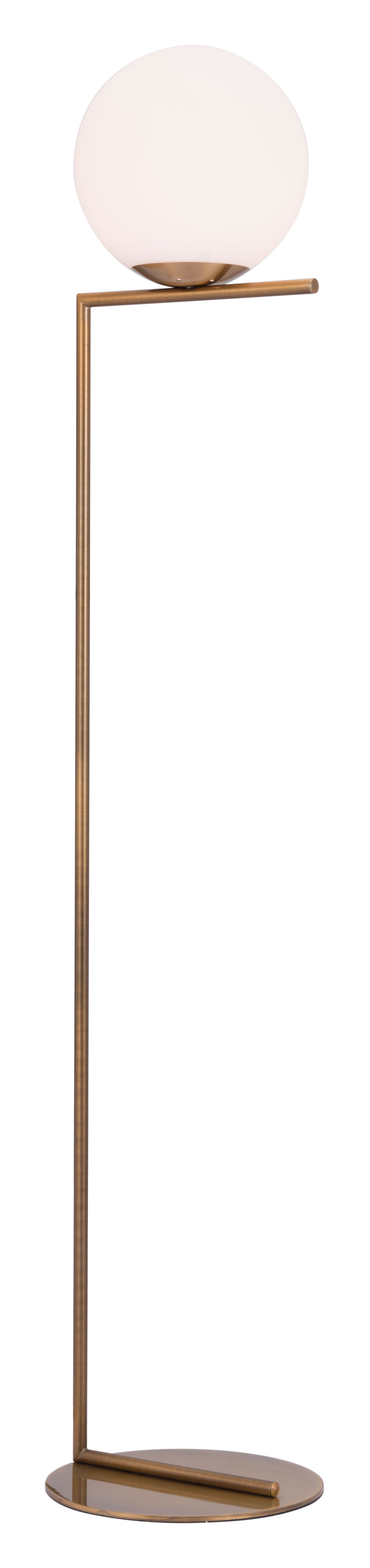 11.8" x 11.8" x 61" Brass, Steel, Floor Lamp