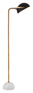 18.5" x 11.8" x 60.6" Black, Steel & Marble, Floor Lamp