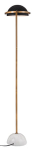 18.5" x 11.8" x 60.6" Black, Steel & Marble, Floor Lamp