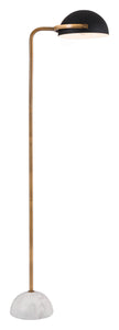 18.5" x 11.8" x 60.6" Black, Steel & Marble, Floor Lamp
