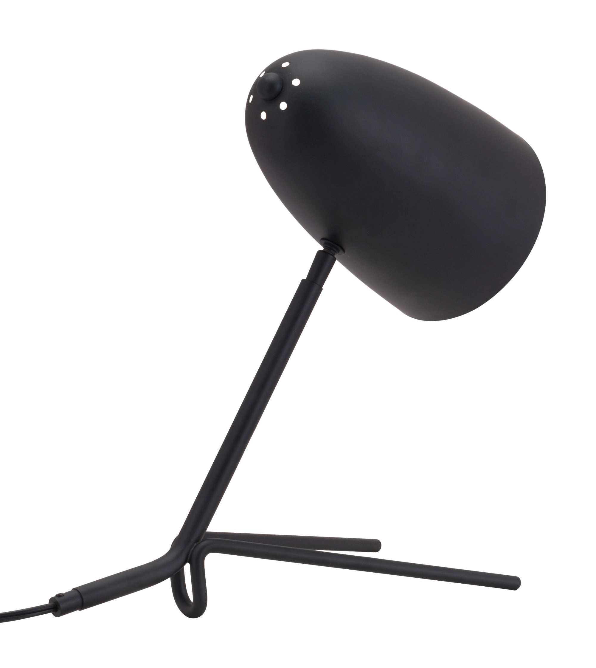 15.4" x 6.7" x 15" Matte Black, Steel, Table Lamp