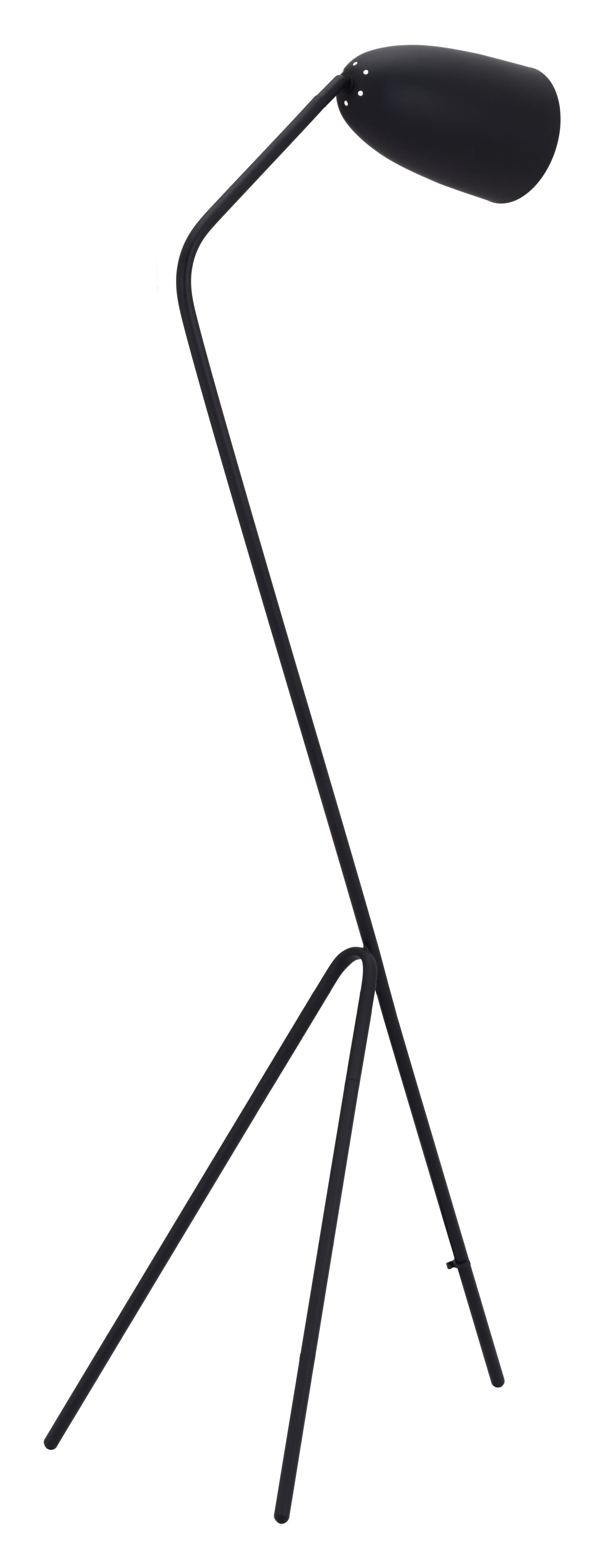 22.4" x 14.4" x 59.8" Matte Black, Steel, Floor Lamp