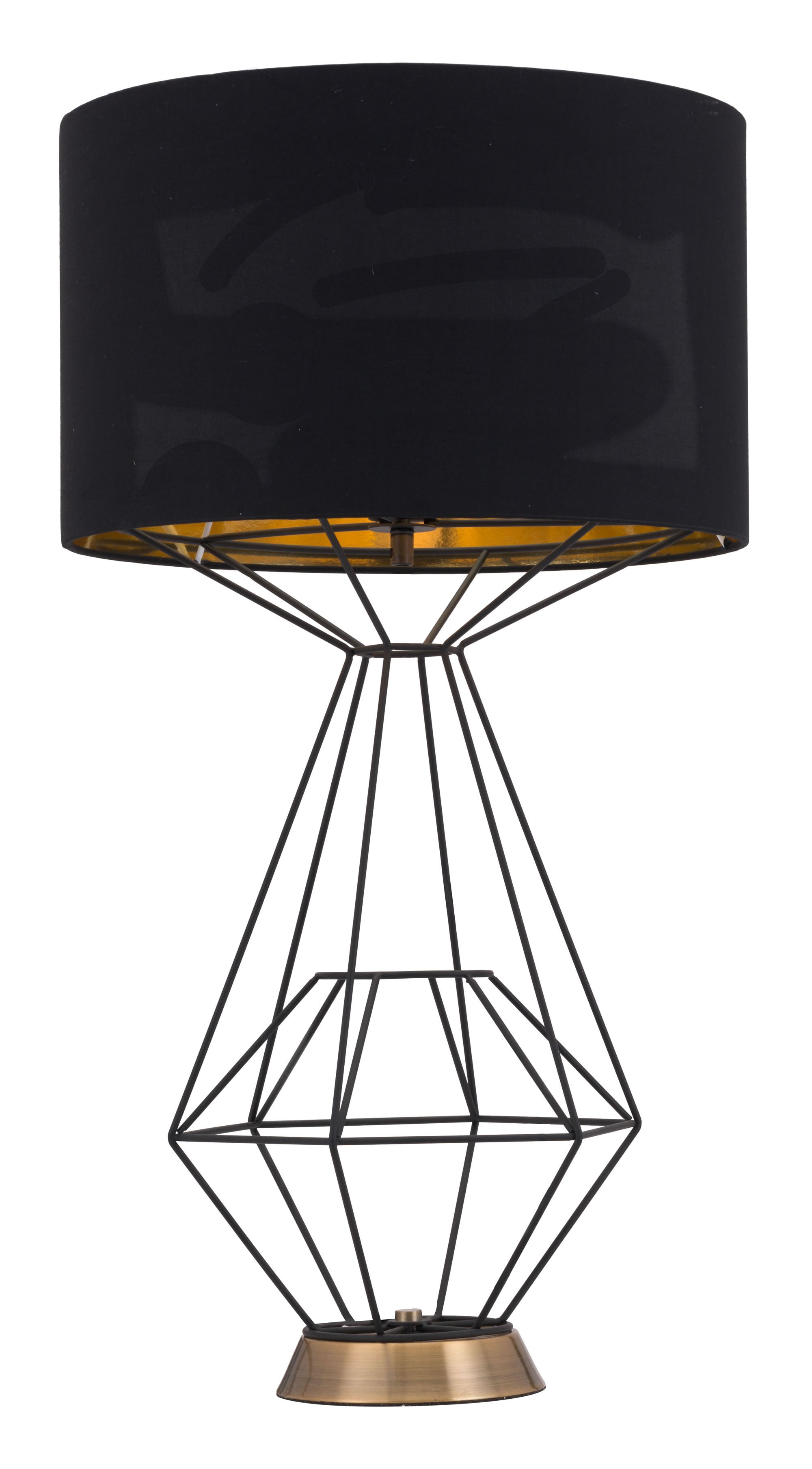 15" x 15" x 28" Black, Polyblend, Steel, Table Lamp