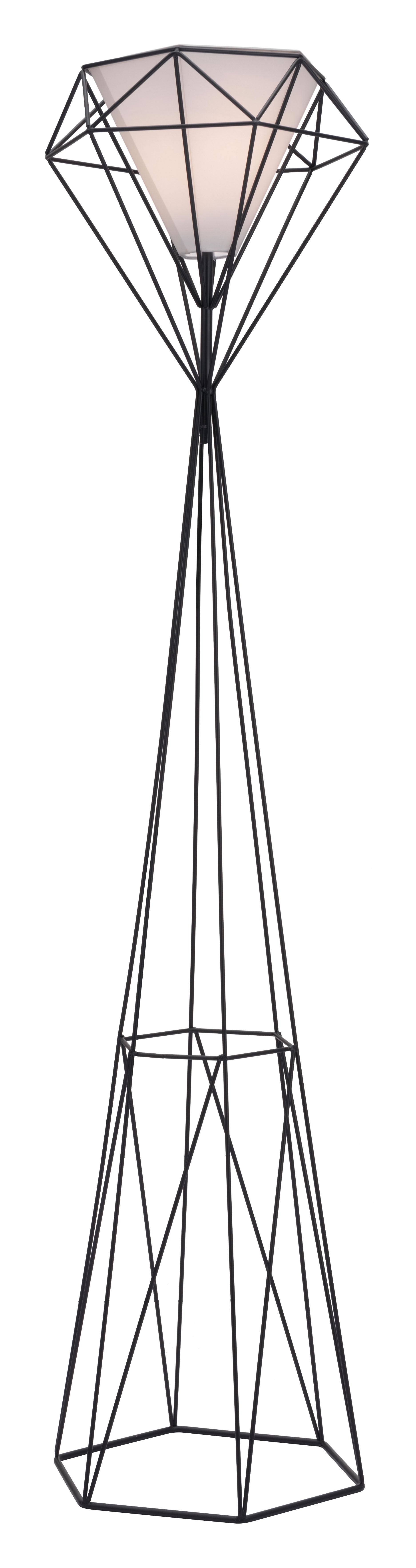 14.8" x 14.8" x 63" Black, Polyblend, Steel, Floor Lamp