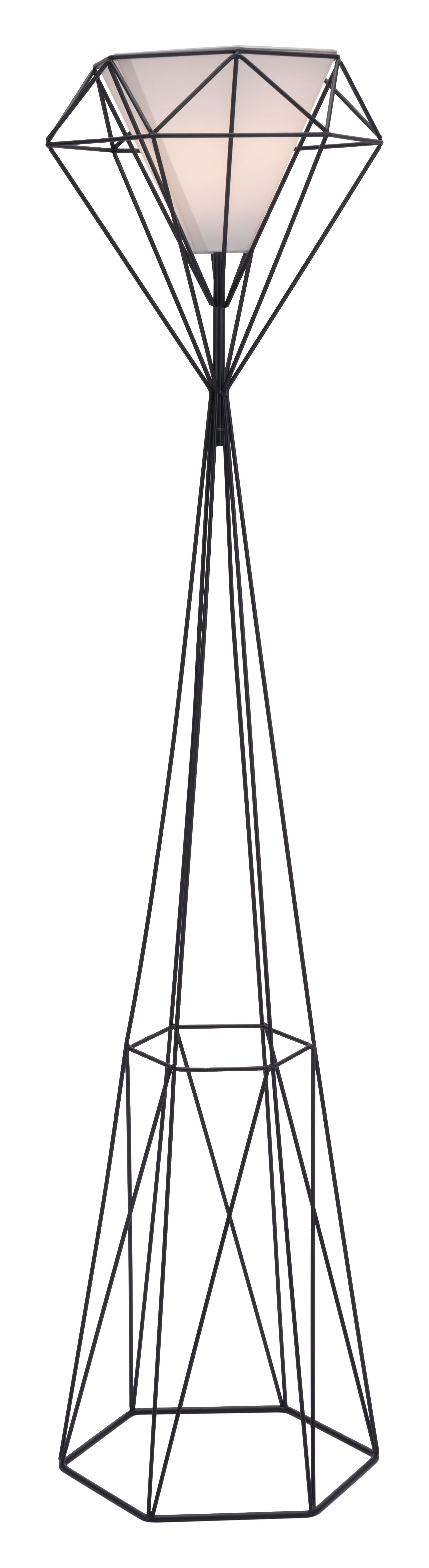 14.8" x 14.8" x 63" Black, Polyblend, Steel, Floor Lamp