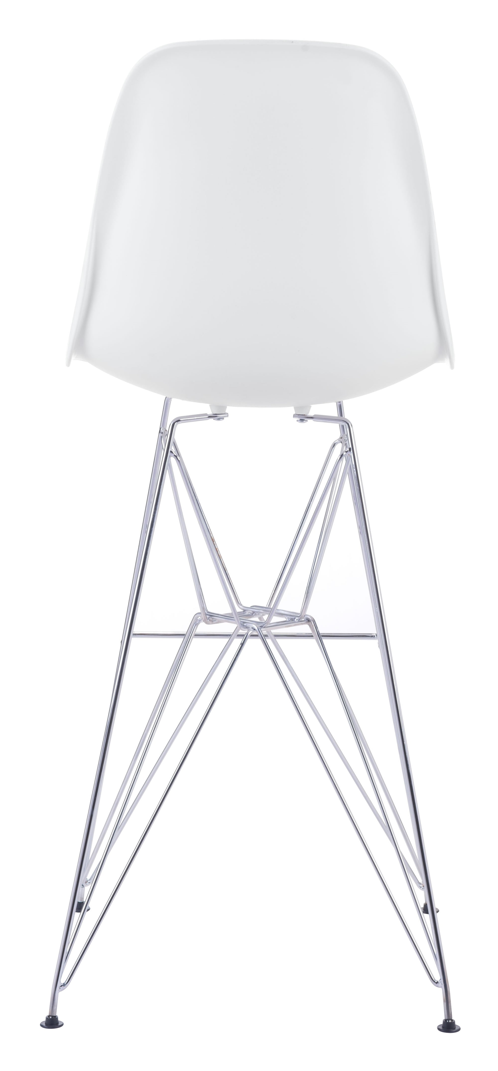19" x 20.3" x 44" White, Polypropylene, Chromed Steel, Bar Chair