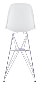 19" x 20.3" x 44" White, Polypropylene, Chromed Steel, Bar Chair