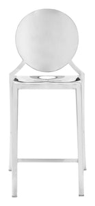 18.3" x 18.5" x 39" Stainless Steel, Polished Stainless Steel, Counter Chair - Set of 2