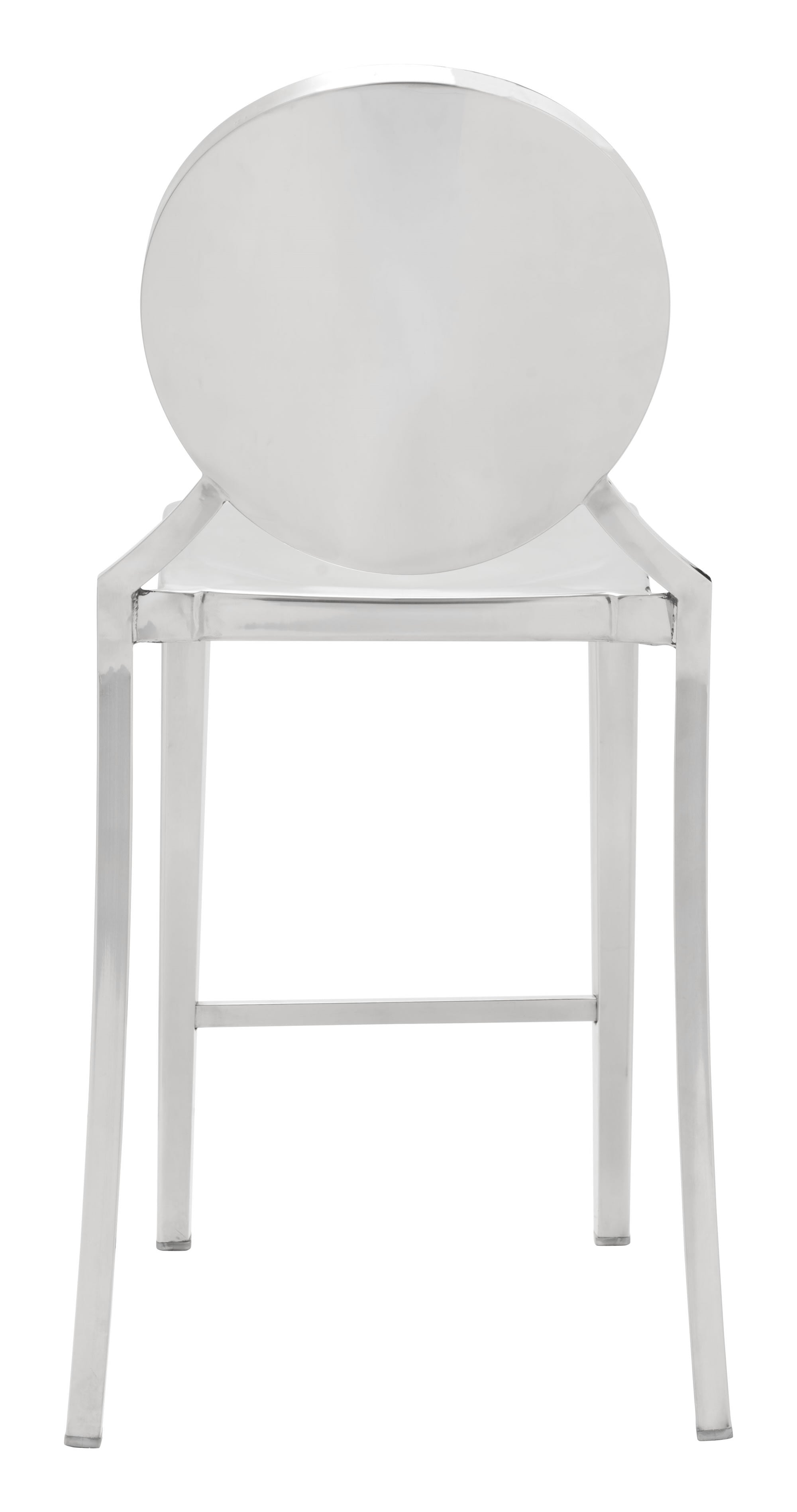 18.3" x 18.5" x 39" Stainless Steel, Polished Stainless Steel, Counter Chair - Set of 2
