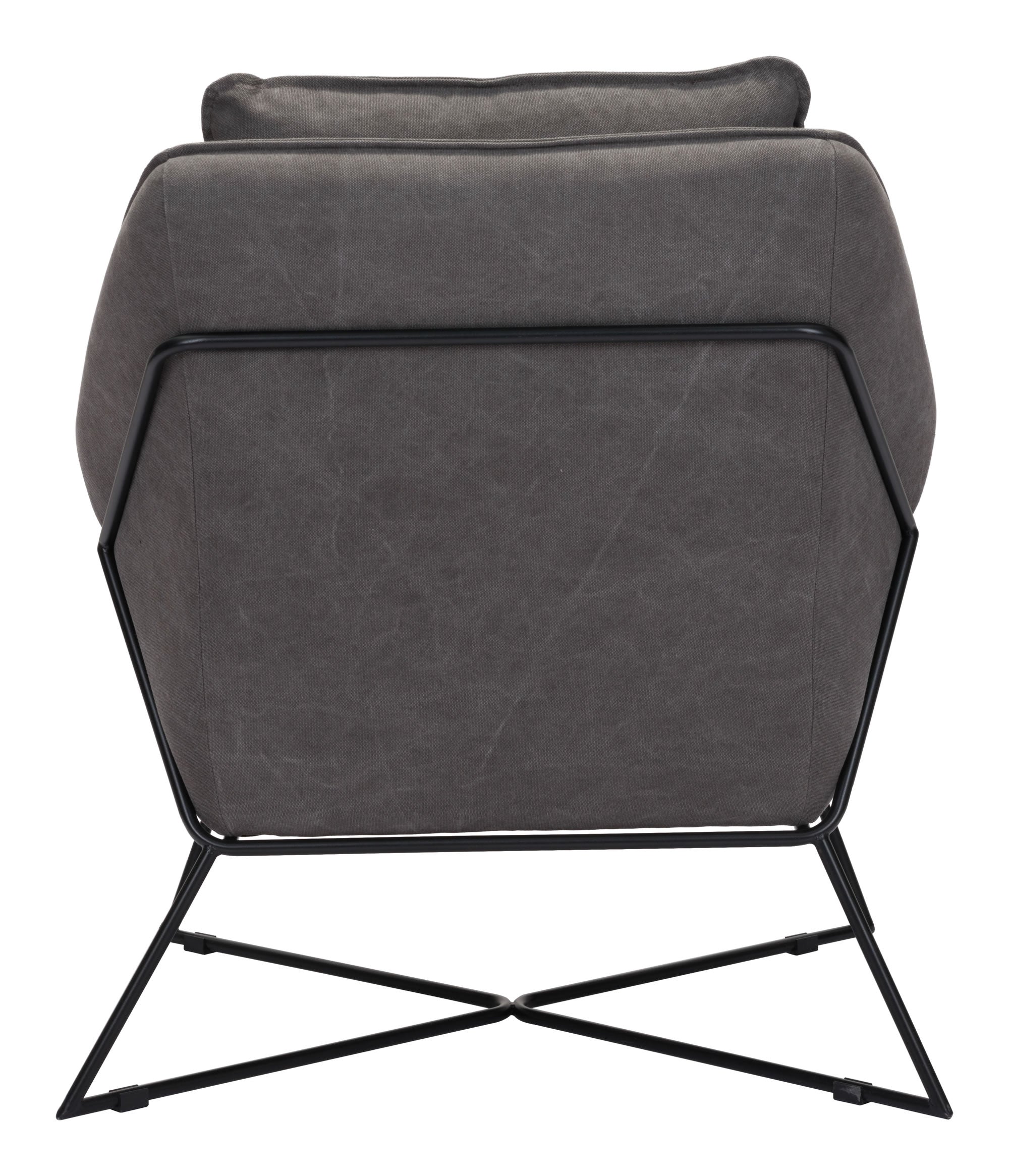 29.9" x 31.9" x 35" Gray, Canvas, Painted Steel, Lounge Chair