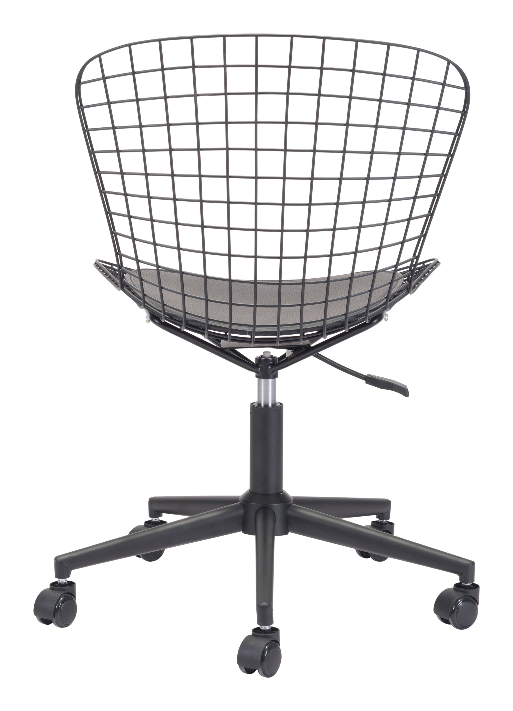23.2" x 23.2" x 33.1" Black, Leatherette, Chromed Steel, Office Chair w/ Cushion