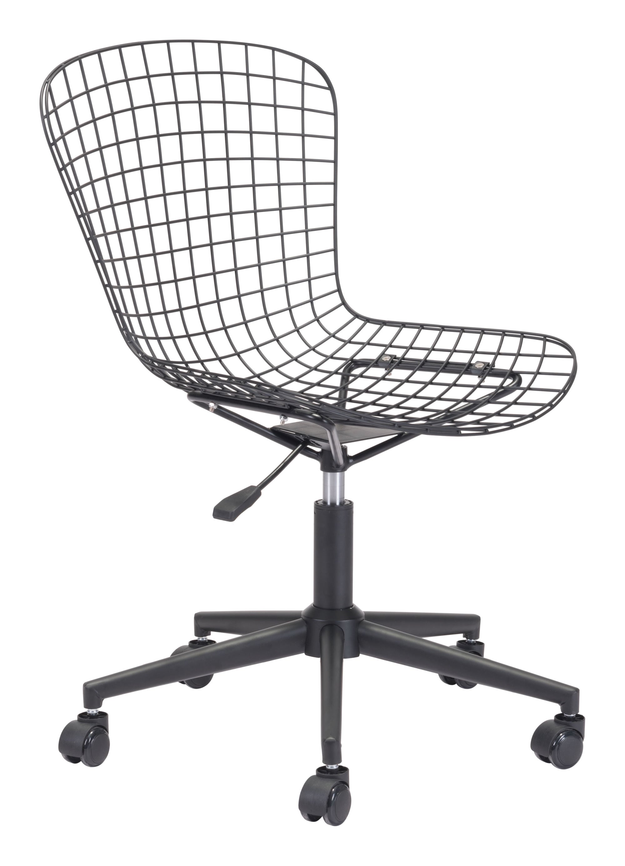 23.2" x 23.2" x 33.1" Black, Leatherette, Chromed Steel, Office Chair w/ Cushion