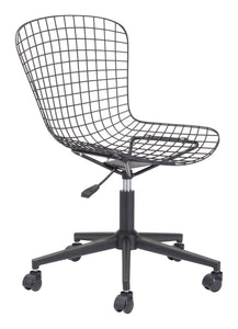 23.2" x 23.2" x 33.1" Black, Leatherette, Chromed Steel, Office Chair w/ Cushion