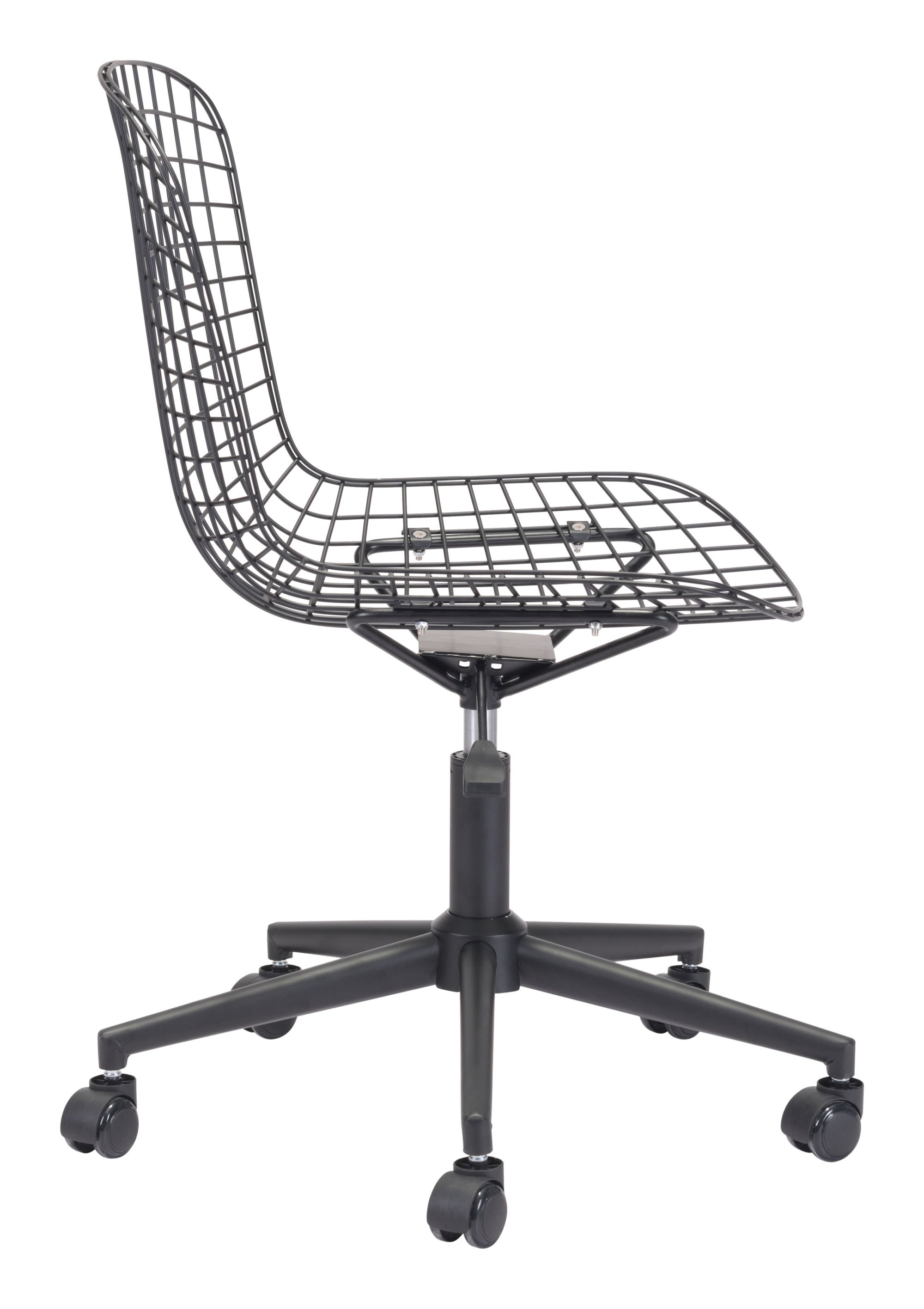 23.2" x 23.2" x 33.1" Black, Leatherette, Chromed Steel, Office Chair w/ Cushion