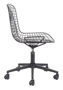 23.2" x 23.2" x 33.1" Black, Leatherette, Chromed Steel, Office Chair w/ Cushion