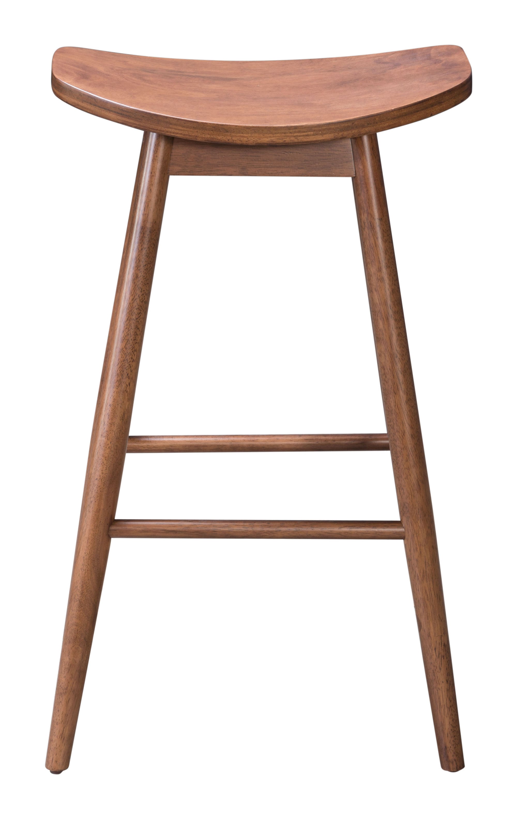 18.9" x 16.5" x 31.3" Walnut, Wood Veneer, Rubberwood, Barstool - Set of 2