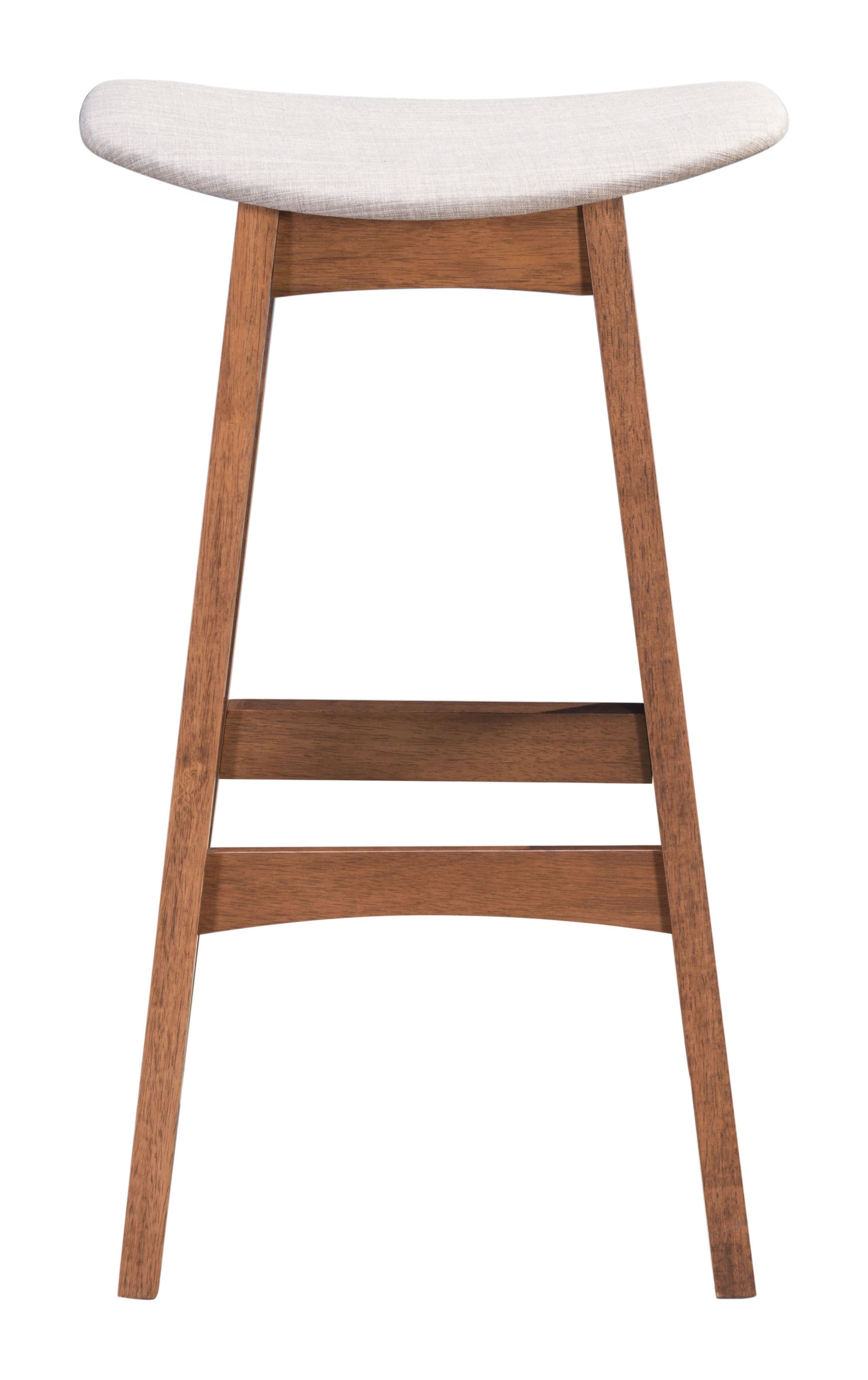 18.7" x 16.5" x 29.9" Gray & Walnut, Wood Veneer, Rubberwood, Barstool Dove - Set of 2